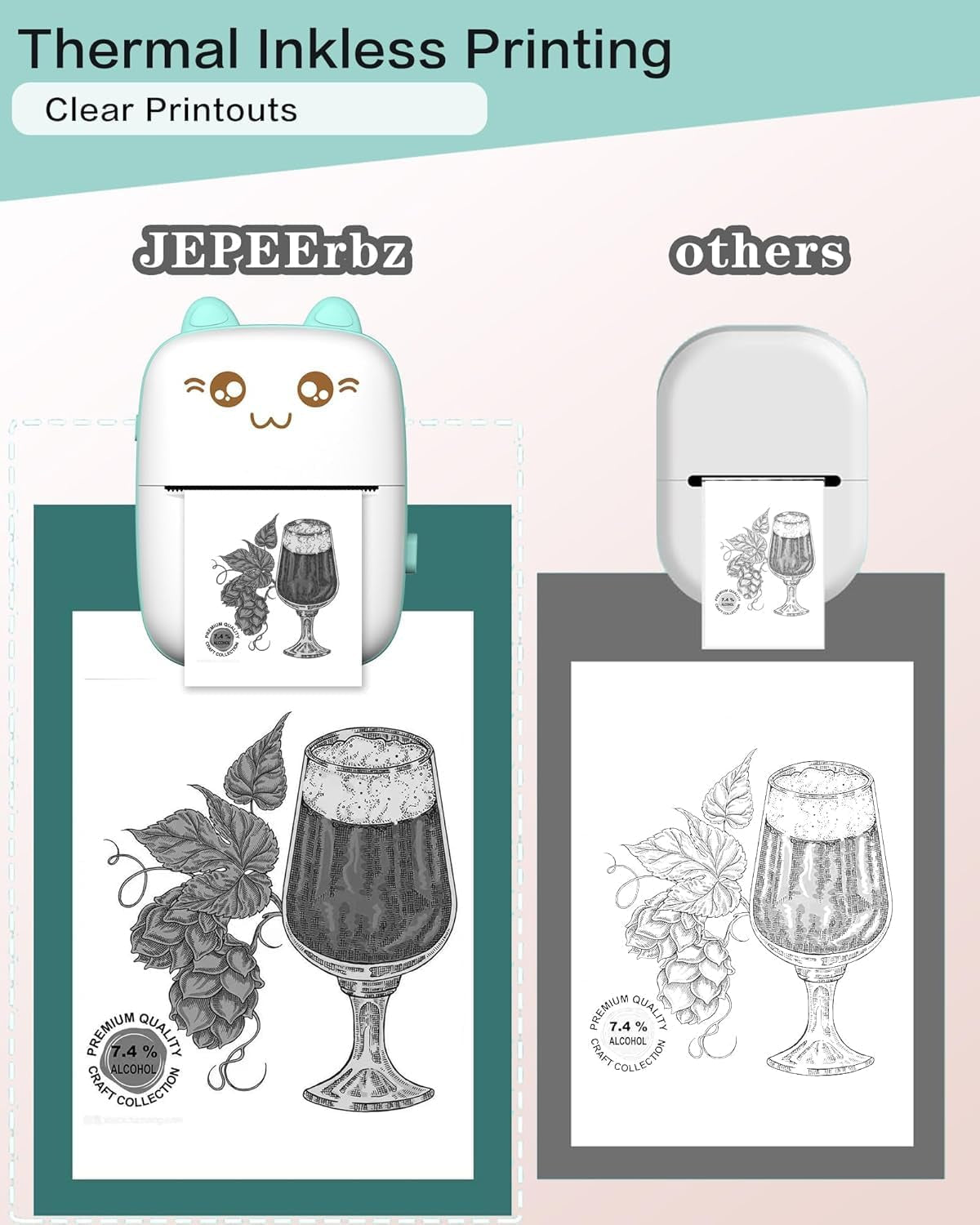 Kawaii Pocket Mini Thermal Printer Kit (8 Rolls Included)
